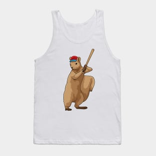 Squirrel at Baseball with Baseball bat Tank Top